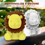 Leão Fofo Bichinho Peça em Gesso Safari Baby DIY 5cm para Aniversário Lembrancinha