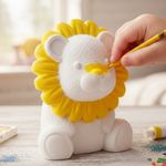 Leão Fofo Bichinho Peça em Gesso Safari Baby DIY 5cm para Aniversário Lembrancinha