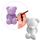 Urso Ursinho em Gesso 8cm para DIY Festa de Aniversário Lembrancinha Crianças Chá de Bebês