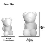 Urso Ursinho em Gesso 8cm para DIY Festa de Aniversário Lembrancinha Crianças Chá de Bebês