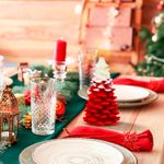 Árvore de Natal em Gesso 19cm Decoração Natalina Pinheiro Artesanal
