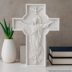 Cruz da Ascensão Jesus em Gesso Arte Sacra Religiosa para Decoração DIY