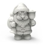 Peça em Gesso Papai Noel Com Sino 6cm Decoração de Natal DIY