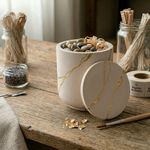 Vasos de Gesso com Tampa Pequeno, Médio E Grande para Decoração e Organização