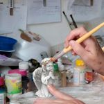 Anjinho Orando em Gesso 6cm Lembrancinha Religiosa para Batizado e Decoração