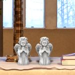 Anjinho Orando em Gesso 6cm Lembrancinha Religiosa para Batizado e Decoração