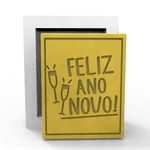 Molde de Silicone Barra Feliz Ano Novo com Taças