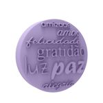 Molde de Silicone Redondo Paz Amor Felicidade Pequeno