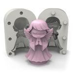 Molde de Silicone Anjo Menina Orando Mini