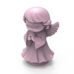 Molde de Silicone Anjo Menina Orando Mini