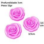 Molde de Silicone 3 Rosas Abertas para Toppers, Velas e Lembrancinhas de Luxo