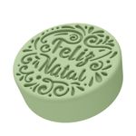 Molde de Silicone Medalhão Feliz Natal Redonda