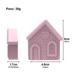 Molde de Silicone Casinha com Textura de Tijolinhos