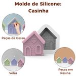 Molde de Silicone Casinha com Textura de Tijolinhos