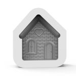 Molde de Silicone Casinha com Textura de Tijolinhos