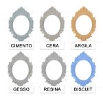 Molde de Silicone Moldura Oval Vintage Barroca Branco