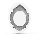 Molde de Silicone Moldura Oval Vintage Barroca Branco