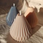 Molde de Silicone Pêra Geometrica 3D Velas de Luxo