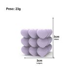 Molde de Silicone Mini Coração em Cubo 3D para Velas, Sabonetes e Lembrancinhas de Luxo