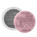 Molde de Silicone Redondo Paz Amor Felicidade Grande