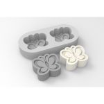 Molde de Silicone 2 Borboletas Brancas para Lembrancinhas