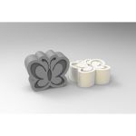 Molde de Silicone 2 Borboletas Brancas para Lembrancinhas