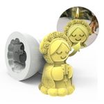Forma de Silicone Branco Nossa Senhora com Terço 6cm