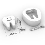 Molde de Silicone Dente Feliz 3D para Lembrancinhas Branco