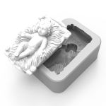 Molde de Silicone Menino Na Manjedoura 3D