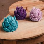 Forma de Silicone Flor de Lotus 3D Fechada Branco