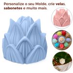 Forma de Silicone Flor de Lotus 3D Fechada Branco