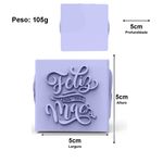 Forma de Silicone Feliz dia das Mães Cubo Vela Coração Branco