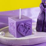 Forma de Silicone Feliz dia das Mães Cubo Vela Coração Branco