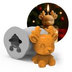 Forma de Silicone Rena Sentada para Velas e Sabonetes Artesanais