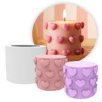 Forma de Silicone Mini Vela Com Coração Corações