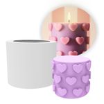 Forma de Silicone Mini Vela Com Coração Corações