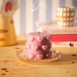 Forma de Silicone Mini Vela Com Coração Corações