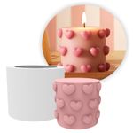 Forma de Silicone Mini Vela Com Coração Corações