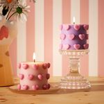 Forma de Silicone Mini Vela Com Coração Corações