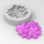Molde de Silicone Arranjo de Flores Jasmim para Velas em Copo- Buquê Decorativo