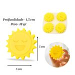 Molde de Silicone Sol Feliz Encaixe Lembrancinha 4Cav.