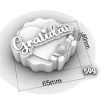 Molde de Silicone Coração Gratidão Lembrancinha