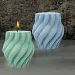 Molde de Silicone Vela cilíndrica geométrica torção