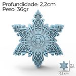 Molde de Silicone Floco de Neve Natalino C/ Arabescos