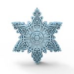 Molde de Silicone Floco de Neve Natalino C/ Arabescos