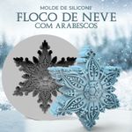 Molde de Silicone Floco de Neve Natalino C/ Arabescos