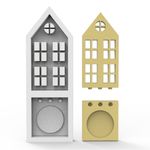 Molde de Silicone Porta Vela em Formato de Casa 2 Cavidades