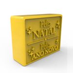 Molde de Silicone Quadrada Feliz Natal e Feliz Ano Novo