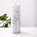 Molde de Silicone Virgem Maria com Menino Jesus Vela de Sete Dias