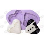 Molde de Silicone Coração Noivos 2Cav.